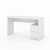 El escritorio Santorini disponible en blanco, nogal, rústico y roble humo. Cuenta con dos cajones amplios