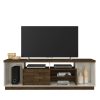 La mesa de tv 65" Adria se ajusta a todo tipo de espacios, ofreciendo amplios compartimientos para su uso y decoración