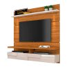 El panel TV 60" Lana 1.6 cuenta con dos luces LED que favorecen la iluminación y compartimientos con puerta abatible