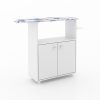 La mesa de planchar Rosa se adecúa al espacio maximizando el espacio ofreciendo amplios compartimientos para almacenar elementos de uso