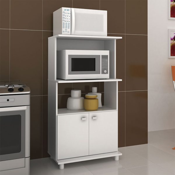 El mueble de cocina Victoria color blanco ofrece un gabinete inferior con amplios estantes superiores