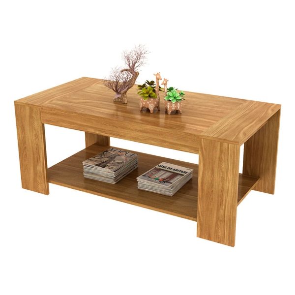 La mesa de centro Zaragosa por su diseño sencillo se ajusta a la sala del hogar y con espacio para elementos decorativos