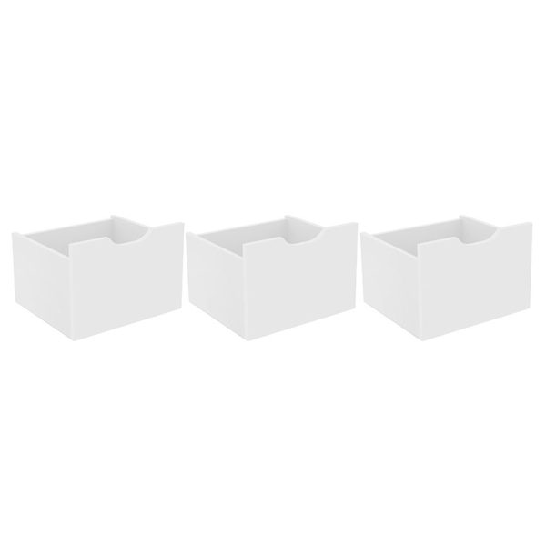 El kit 3 cajones Santos color blanco se ajusta a las necesidades y se adapta a todo tipo de decoraciónEl kit 3 cajones Santos color blanco se ajusta a las necesidades y se adapta a todo tipo de decoración