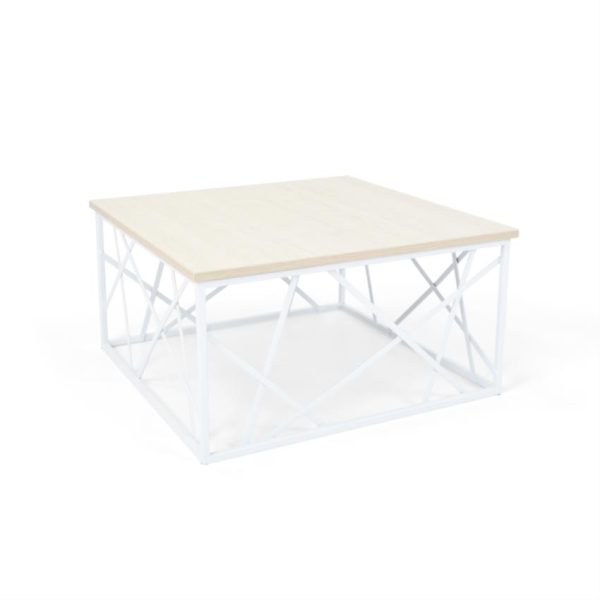 Mesa de centro en madera color blanco