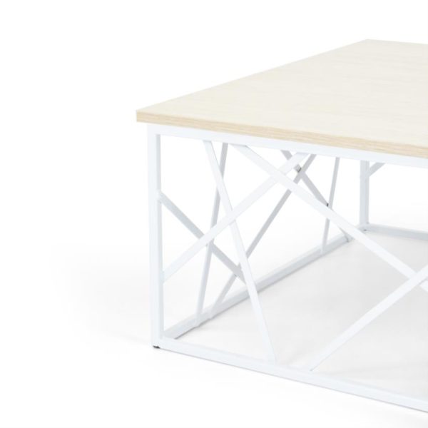 Mesa de centro en madera color blanco