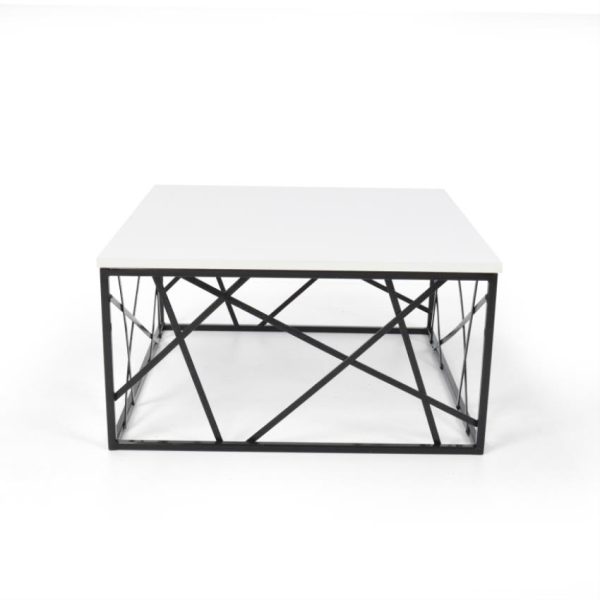 Mesa de centro en madera color blanco/negro