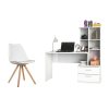 Combo de escritorio biblioteca más silla con patas en madera que optimizará los espacios de trabajo en el hogar u oficina