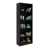 Biblioteca color negro con cinco estantes ideal para organizar libros