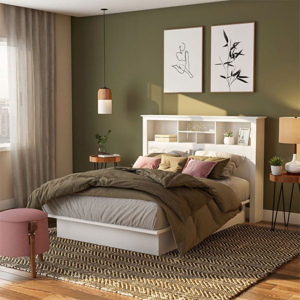 La cabecera doble es ideal para ubicarla en el dormitorio, gracias a sus cinco compartimientos en los que se pueden ubicar distintos objetos