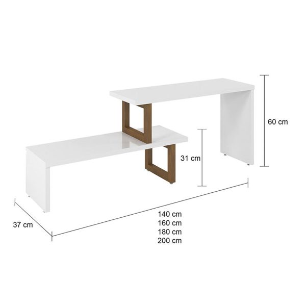 Esta mesa auxiliar es ideal para diferentes espacios ya que permite ser adaptada a diferentes tamaños de acuerdo a las necesidades