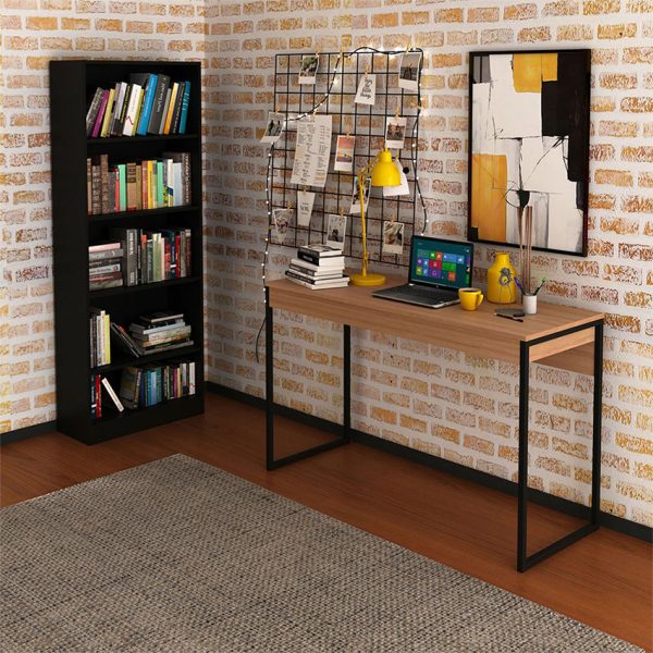 El escritorio con biblioteca es ideal para diferentes espacios del hogar u oficina