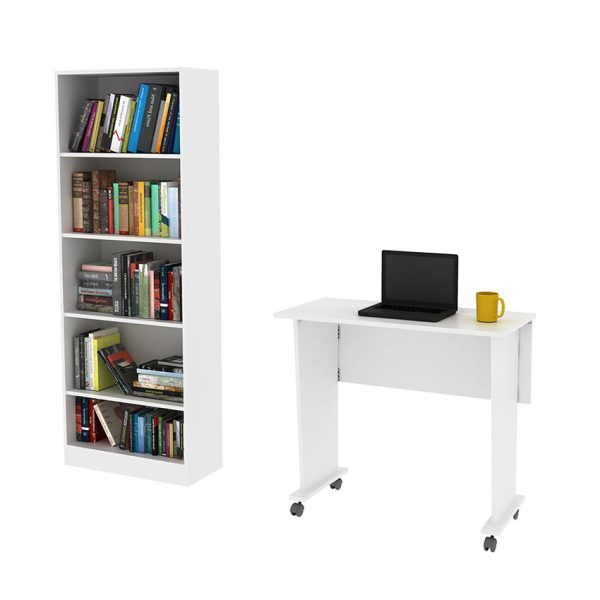 Biblioteca con escritorio plegable ideal para ubicar en diferentes espacios
