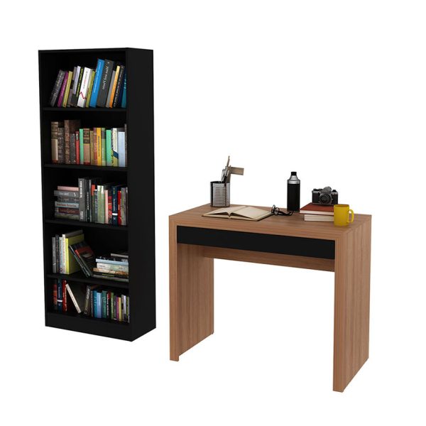 Biblioteca con escritorio con un cajón ideal para cualquiera espacio del hogar