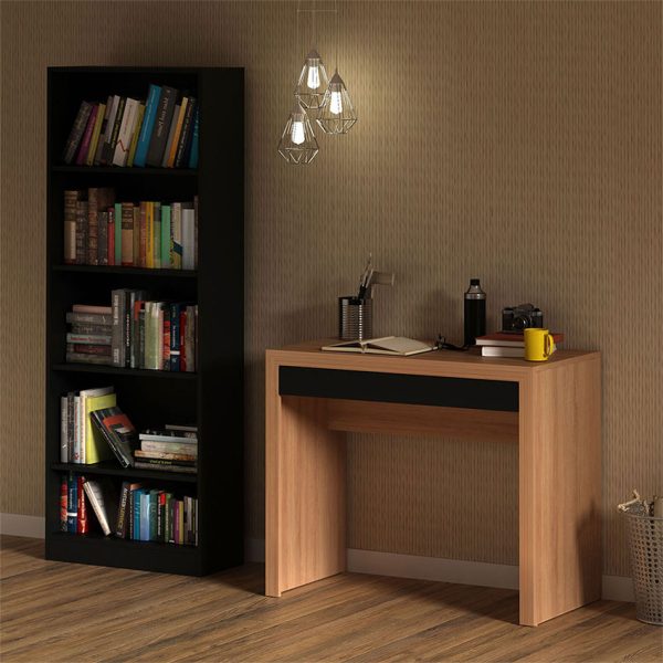 Biblioteca con escritorio con un cajón ideal para cualquiera espacio del hogar