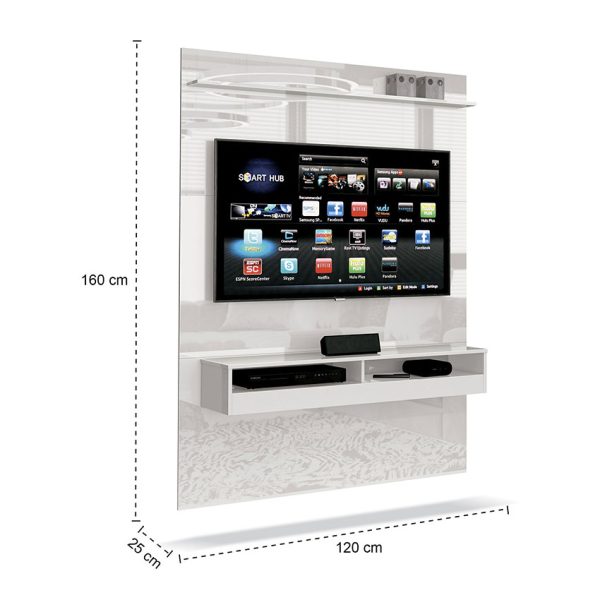 Panel de tv con capacidad hasta de un televisor de 50 pulgadas y con repisas para ubicar diferentes elementos