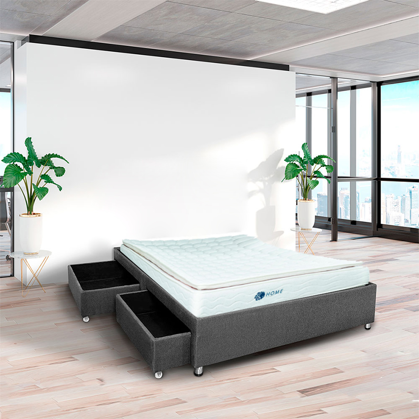 Alfombra de pies Retencion Superior Base cama doble con cajones Farnesina + colchón Confort - Muebles 2020  Colombia