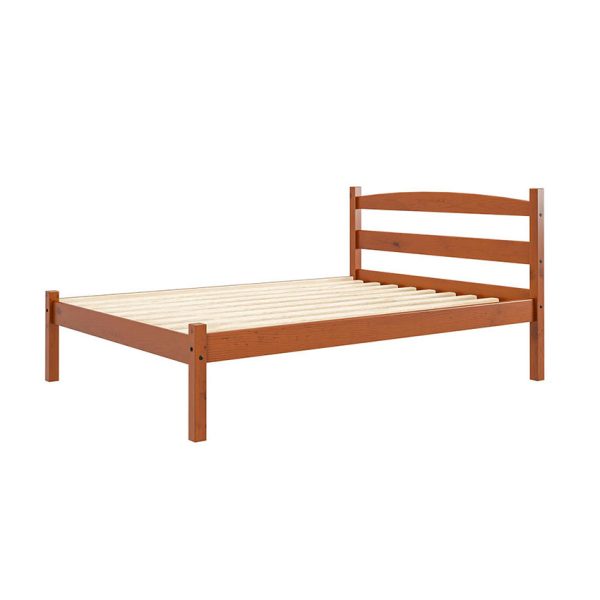 Cama de madera solida con colchón, ideal para brindar diseño y comodidad a la hora de dormir