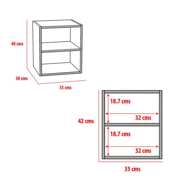 Mesa blanca con dos compartimientos funcionales para facilitar el orden en donde se ubique